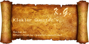 Klekler Gusztáv névjegykártya