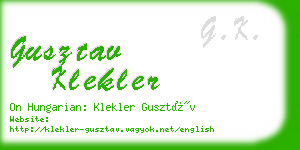 gusztav klekler business card